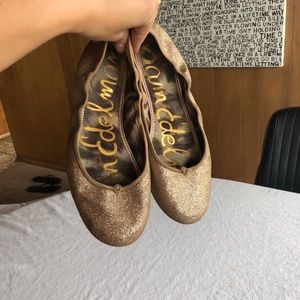 Sam Edelman rose gold glitter ballet flats